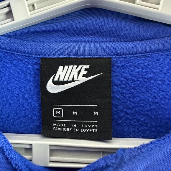 NIKE SPORTSWEAR "JUST DO IT" MEN'S PULLOVER HOODIE, BLUE, KANGAROO POCKETS, M - Picture 2 of 11